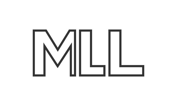 MLL logo design template with strong and modern bold text. Initial based vector logotype featuring simple and minimal typography. Trendy company identity.