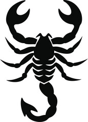 Obraz premium Black Scorpion Silhouette Vector on White Background