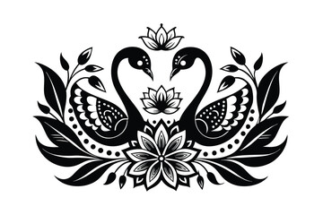 Fototapeta premium black and white floral ornament