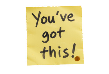 Motivational sticky note you've got this with inspiring message to boost personal motivation on transparent background