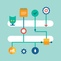 Vector infographic template with timeline, icons, and clean layout