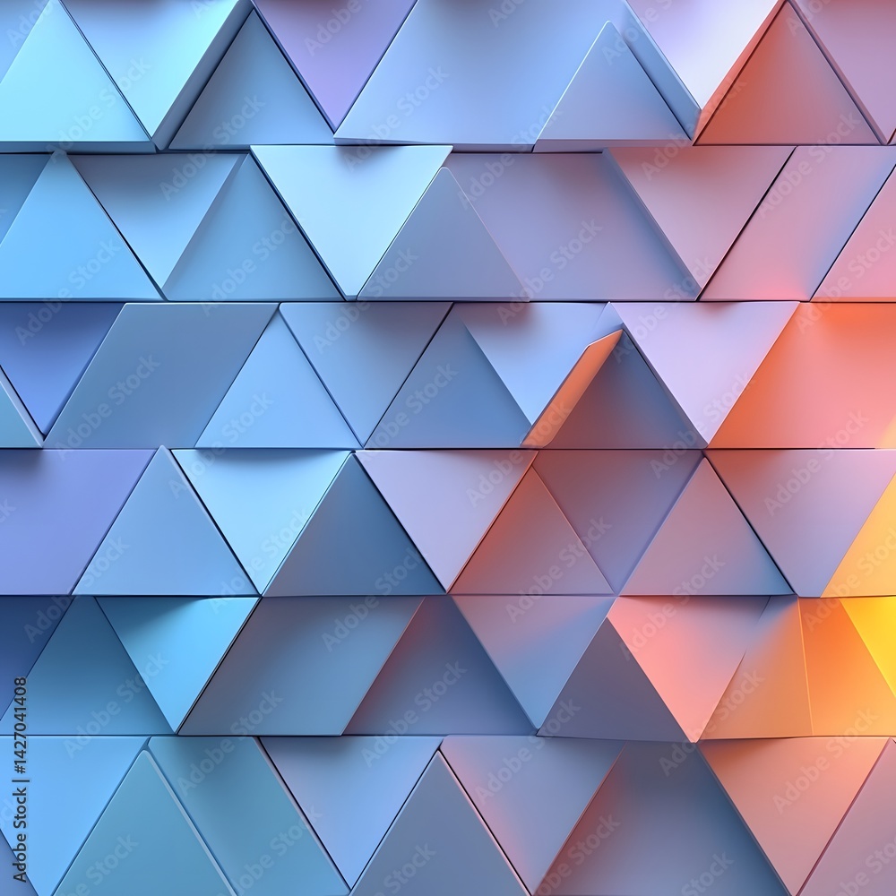 Poster layered pastel triangles in a gradient pattern