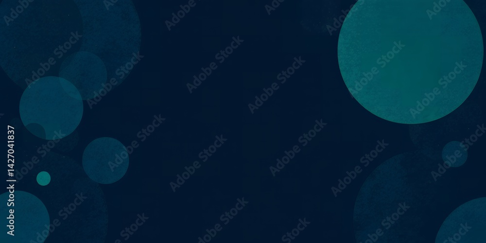 Aufkleber a dark blue background featuring several teal circles of varying sizes in a scattered pattern