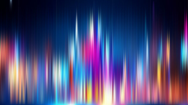 Digital abstract vertical sound wave light background.