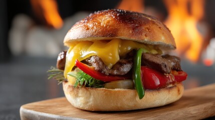 Delicious grilled cheese burger