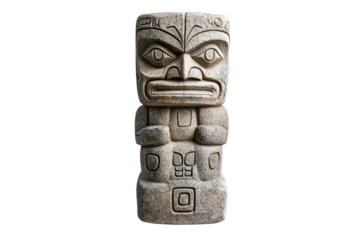 Large stone statue of a man with a beard and a big nose