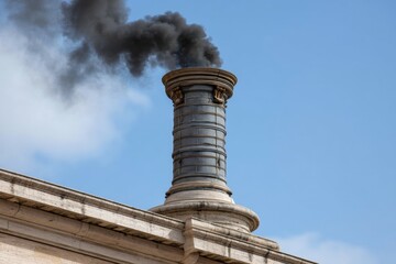 Black smoke emanating from vatican chimney signals unsuccessful papal election