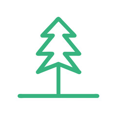 Fototapeta premium Minimalist Coniferous Tree Icon: Simple green outline icon of a coniferous tree, ideal for nature, forestry, or eco-themed graphic design projects.