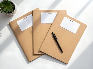 notebook and pen on the table
