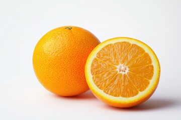 Orange Fruit Whole and Halved - Photorealistic