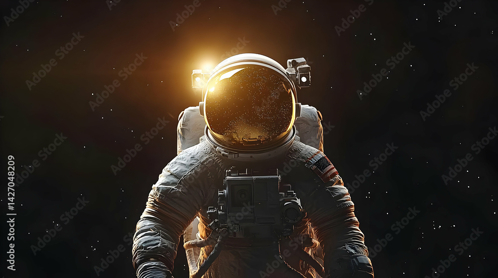 Aufkleber astronaut in spacesuit in space