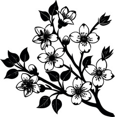 Cherry Blossom Branch Vector