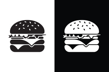 Cheese Burger icon vector on White Background ,Vector Art Illustration on white background.