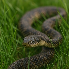 Obraz premium snake in the grass