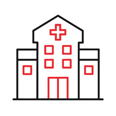 Hospital Front View Outline Design
