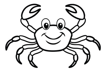  vector illustration of a red cartoon crab.