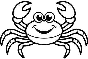  vector illustration of a red cartoon crab.