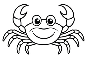  vector illustration of a red cartoon crab.