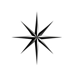 Detailed Compass Rose Design with Eight Points and Elegant Symmetry