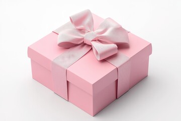 Obraz premium Pastel Pink Gift Box with Satin Bow