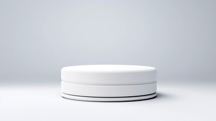 Empty white circular pedestal