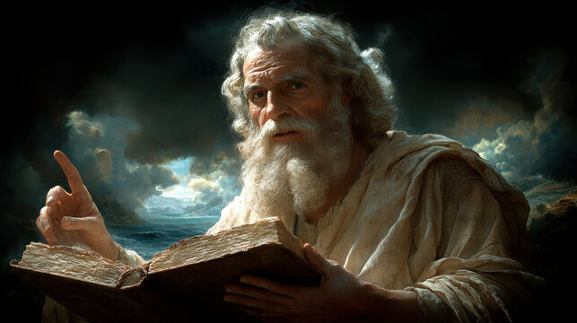 Moses teaching the law to the next generation - biblical story.