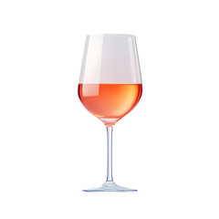 Elegant and Minimalistic Rose Wine Glass Filled with Refreshing Drink
