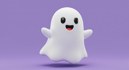 Obraz premium Adorable 3D Render of a Happy Ghost