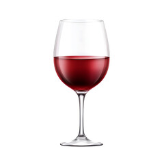 Elegant Red Wine Glass Filled with Rich Burgundy Wine on a Black Background