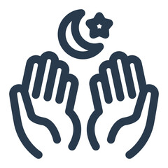 Muslim Hands Raised in Prayer Icon