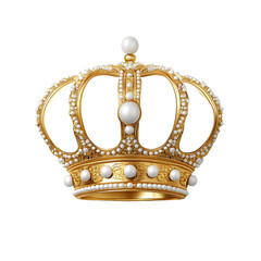 Ornate Golden Crown with Pearls and Intricate Details for royalty and celebration