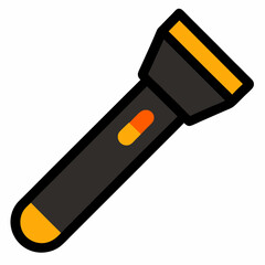 Flashlight icon vector on white background.