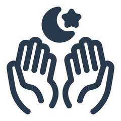 Muslim Hands Raised in Prayer Icon