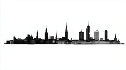 Contrasts of Warsaw Skyline, Poland