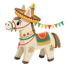 mexican sombrero isolated on white background