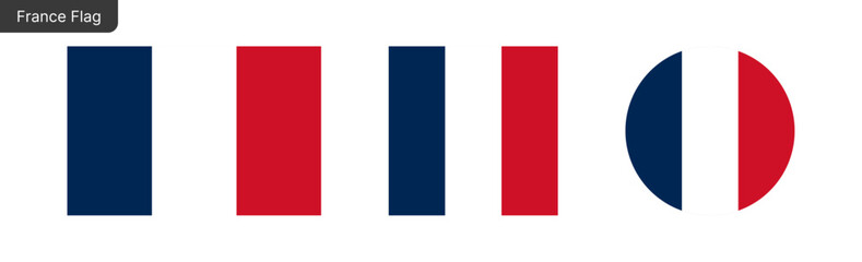 France flag PNG vector. France Square and round icon isolated on transparent PNG background. France flag icon