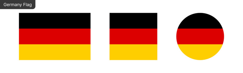 Germany flag PNG vector. Germany Square and round icon isolated on transparent PNG background. Germany flag icon