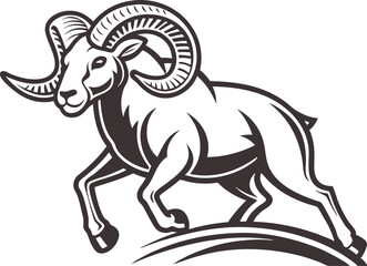 Majestic Ram Illustration Bold & Powerful Vector Art