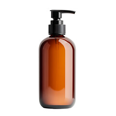 Amber Pump Bottle with Lid for Lotion, Shampoo, or Conditioner in Studio Setting