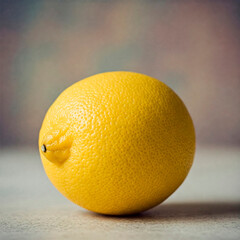Single Fresh Lemon on a Textured Surface