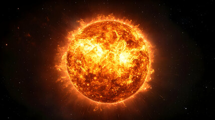 Fototapeta premium Fiery Solar Explosion In Space