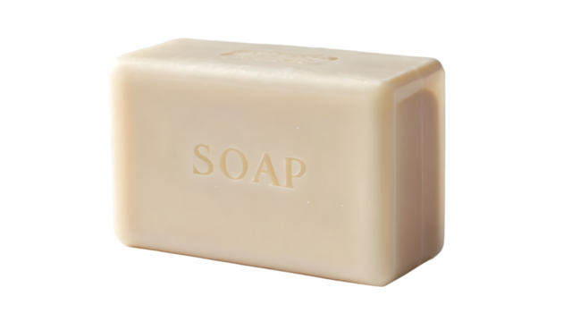 Bar soap for washing hands and body clean and fresh hygiene product for bathroom and personal care use image png on transparent background