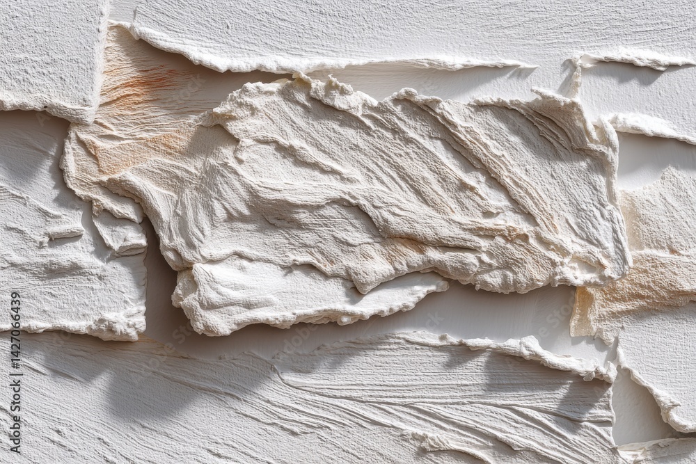 Poster abstract white texture background with high relief, minimalist surface design with subtle brownish t