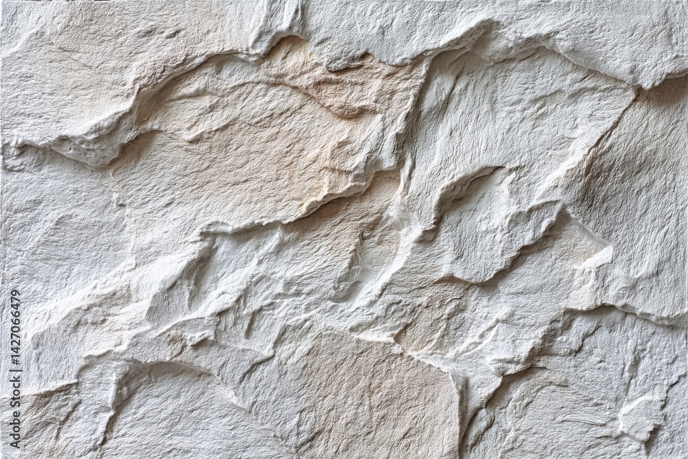 Poster close up view of an irregular stone wall creating a textured and organic surface, highlighting the n