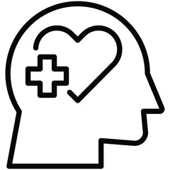 Obraz premium Mental and Emotional Health icon line vector illustration