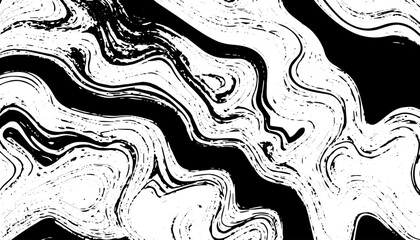 Grunge interlaced texture, threads, lines, wire, veins, monochrome. Grunge old detailed black texture. Vector background	