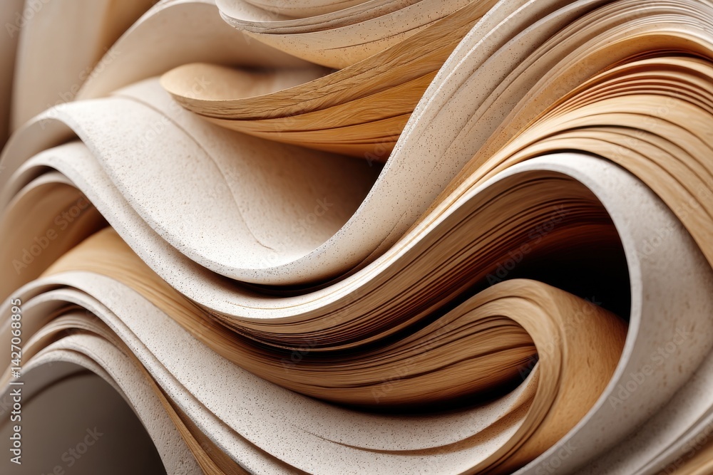 Poster a mesmerizing abstract background with flowing, organic shapes, creating a sense of depth and moveme