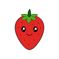 Obraz premium Cute strawberry cartoon vector