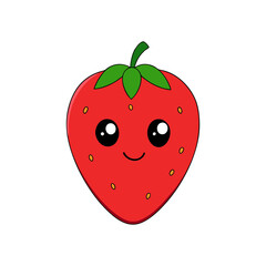 Obraz premium Cute strawberry cartoon vector