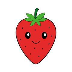 Obraz premium Cute strawberry cartoon vector